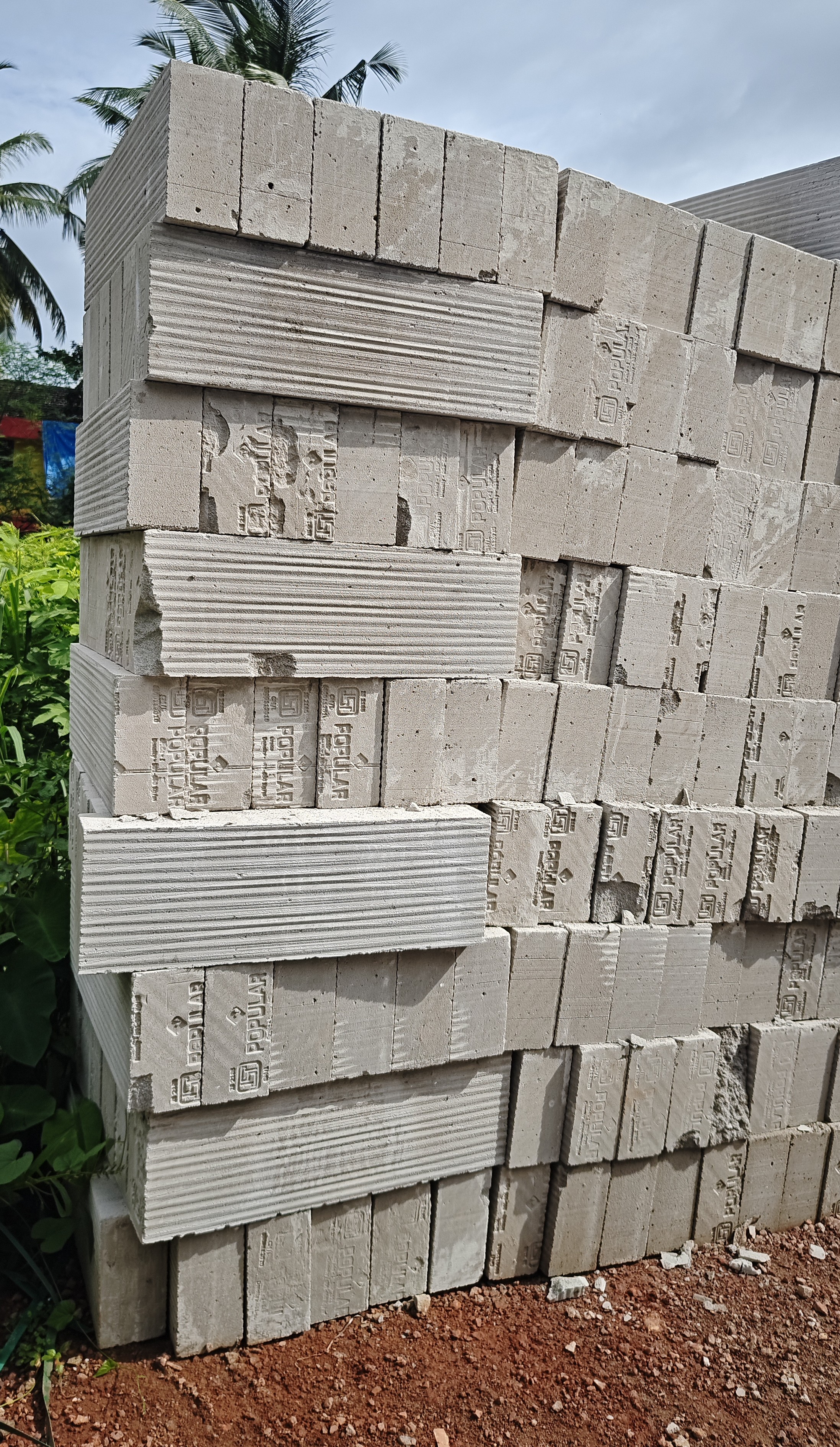Stack of cement concrete blocks for sale in Goa